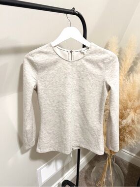 Club Monaco Back Zip Top in Oat Cream